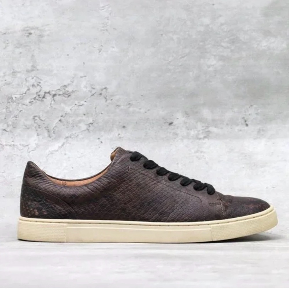 Frye Women's Low-Top Casual Sneakers in Dark Brown Leather